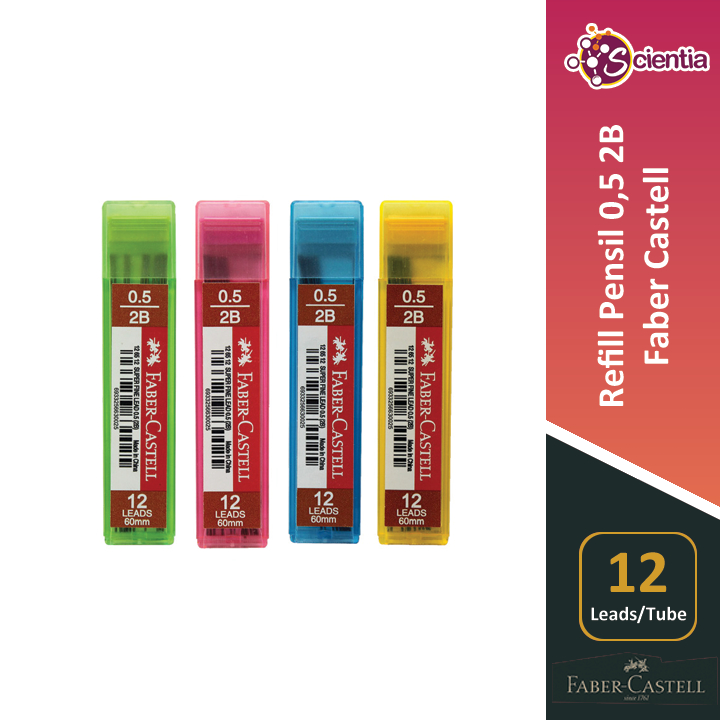 

Faber-Castell Refill Isi Pensil Mekanik 0.5 mm 2B 12 Leads/Tube