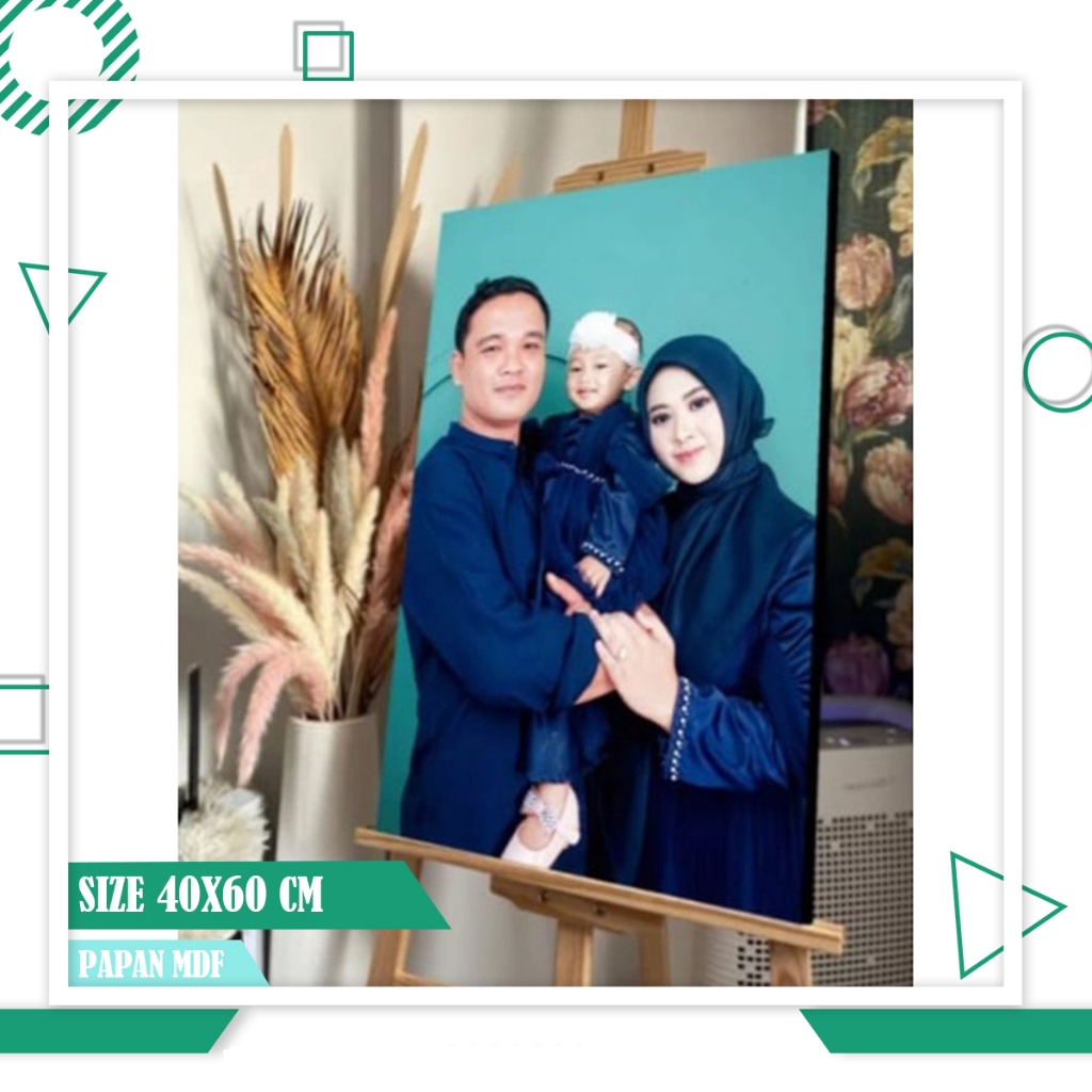 CETAK FOTO  (60X40) SUDAH SAMA BINGKAI KAYU ANTI AIR