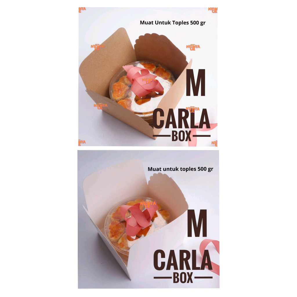 

CB01A 15x15x8 Cm Carla Box Kotak Kue MANGKOK TWOTONE RENDA Duplex Cookies Snack Dus Souvenir Nyonya Lie