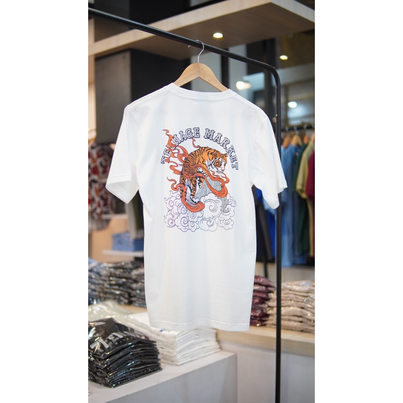 T-Shirt Teenage Market Harimau ‼️Kaos Putih Netral