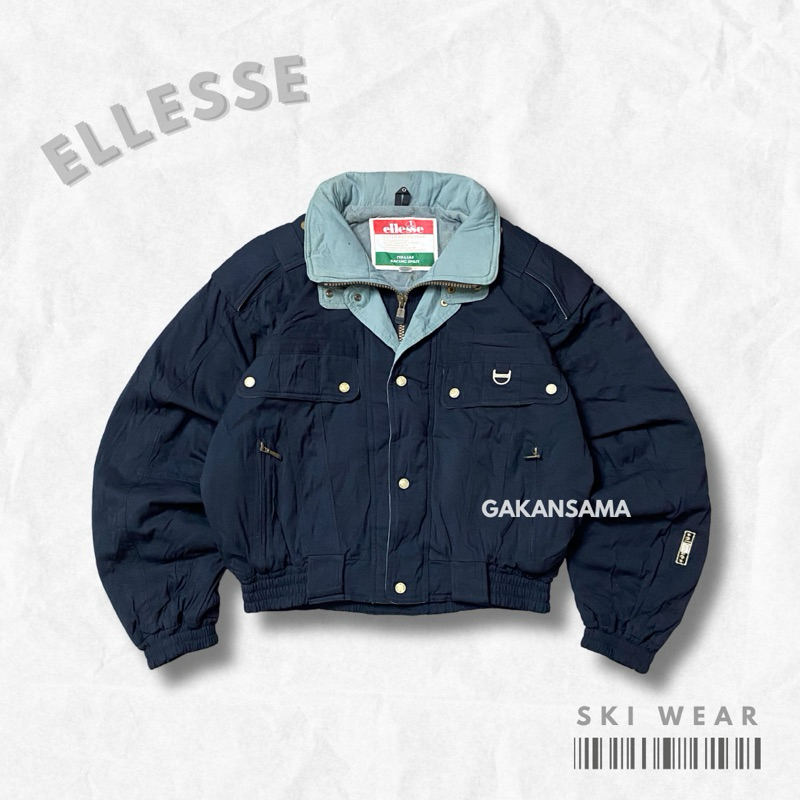 JAKET ELLESSE MYSTIQUE VINTAGE CROP RACING BLACK TAG ITALY