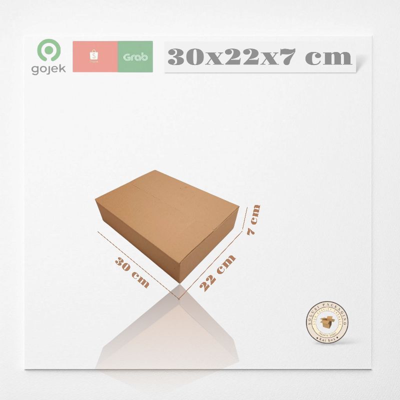 

kardus ukuran 30x22x7 cm box singel wall polos ST