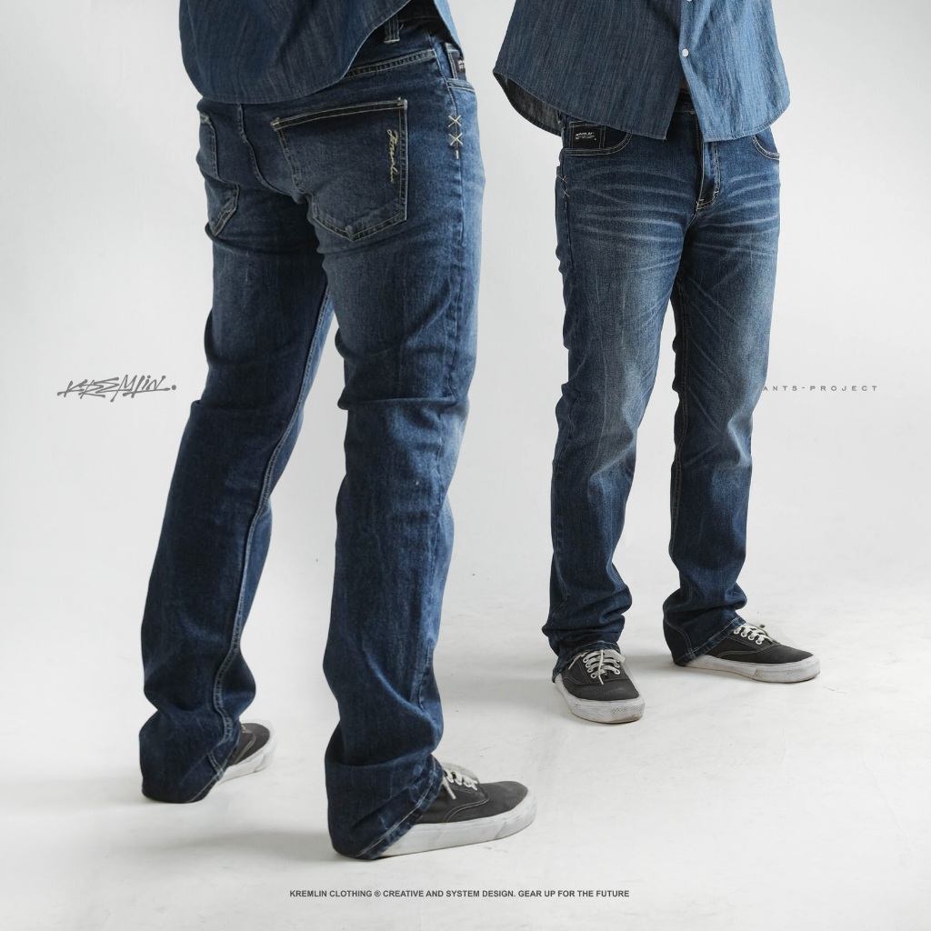 KREMLIN Celana Slim Fit Jeans Denim Wash Blue - Beijing