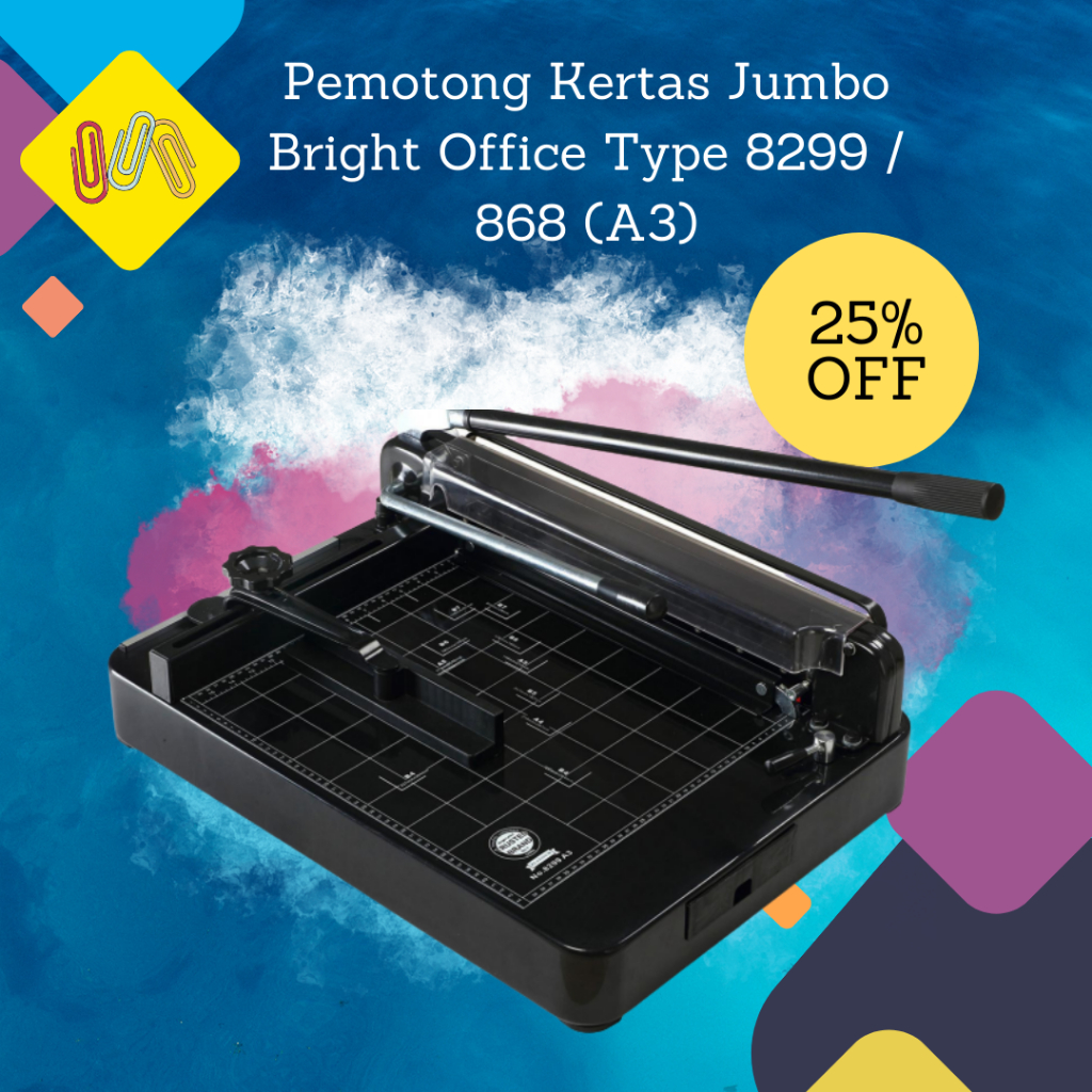

Heavy Duty Paper Cutter A3 / Pemotong Kertas Jumbo Bright Office 8299 (868) A3