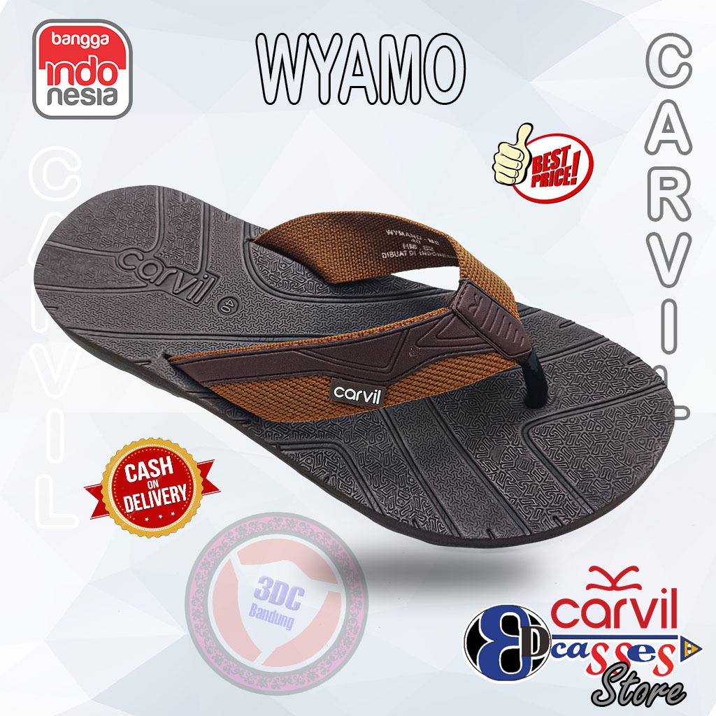 Carvil Sandal Pria Wyamo - Sandal Spons Pressed Model Jepit Pria Original