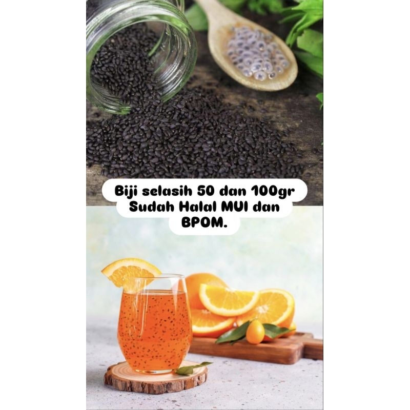 

Biji selasih basil seed 50gr 100gr bubuk minuman sehat tinggi serat murah premium quality untuk panas dalam halal MUI BPOM