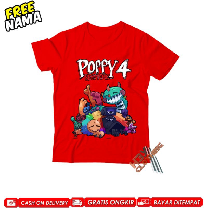 Kaos Anak Gambar Poppy Playtime Baju Anak Anak Poppy 4 Free Nama