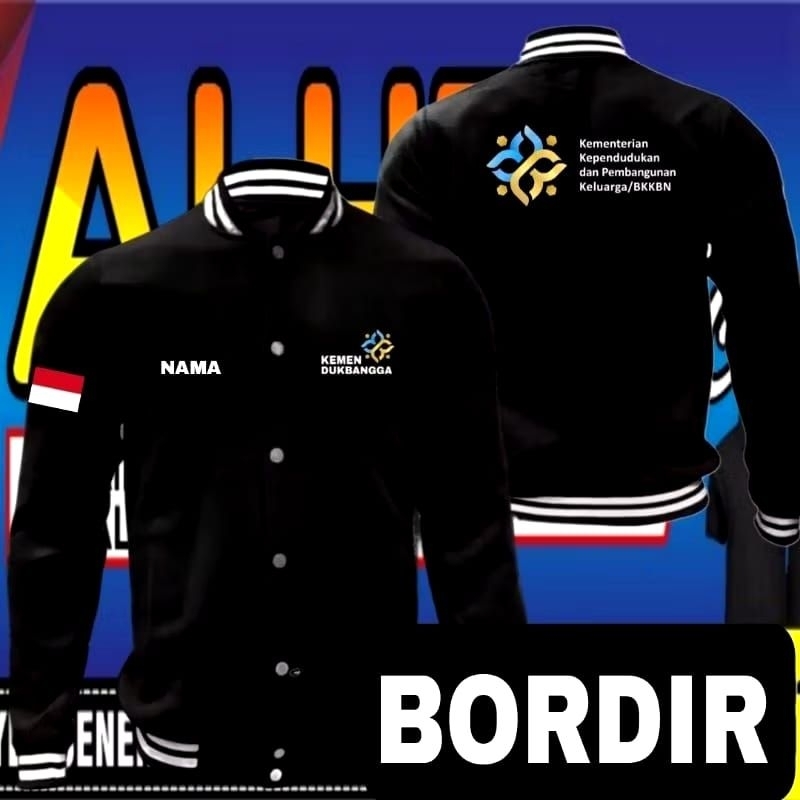 Jaket kemendukbangga jaket bordir kemendukbangga jaket BKKBN jaket varsity BKKBN jaket baseball BKKB
