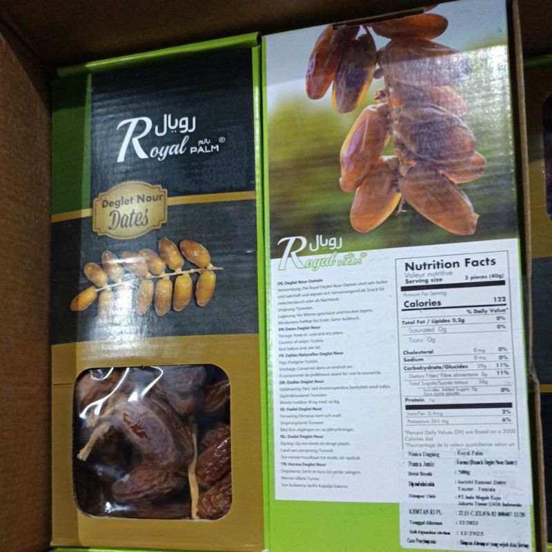 

Kurma Tunisia Tangkai merk Royal Palm kemasan 500gr