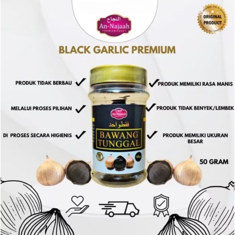 

Bawang Tunggal Hitam Black Garlic Super 50gr