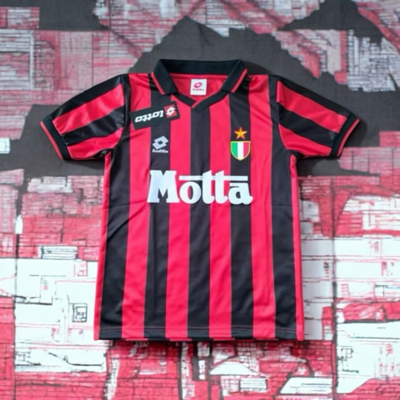 Jersey Retro Fantasy Mil AC Home 93 Motta Classic Baju Bola Vintage milan