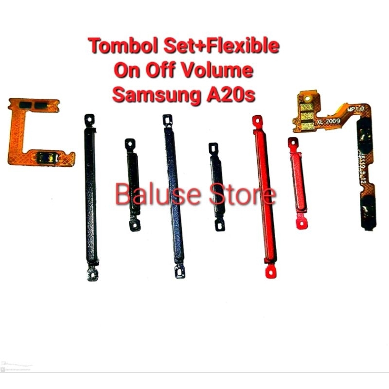 Tombol on off + Flexible on off Volume Samsung A20s + Tombol set Samsung A20s fullset
