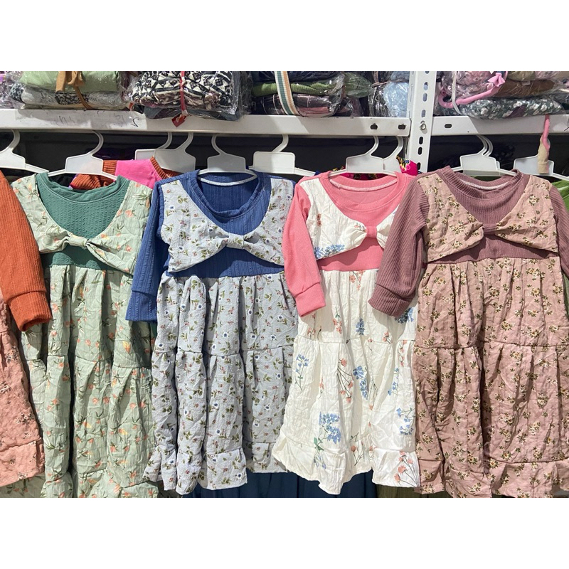 Gamis anak bahan silk crincle maxmara shakilla rayon 0-12th