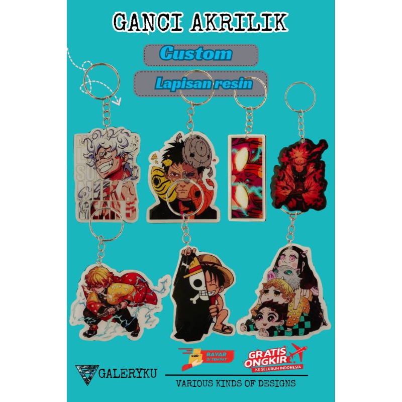 Gantungan kunci akrilik, KEYCHAIN AKRILIK custom anime