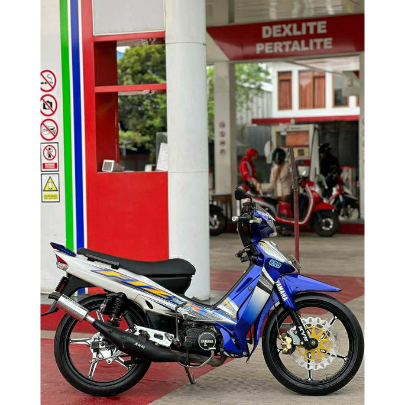 Striping F1zr 2004 Sticker Yamaha F1zR 2004 Biru Putih Hitam Putih Hitam Orange