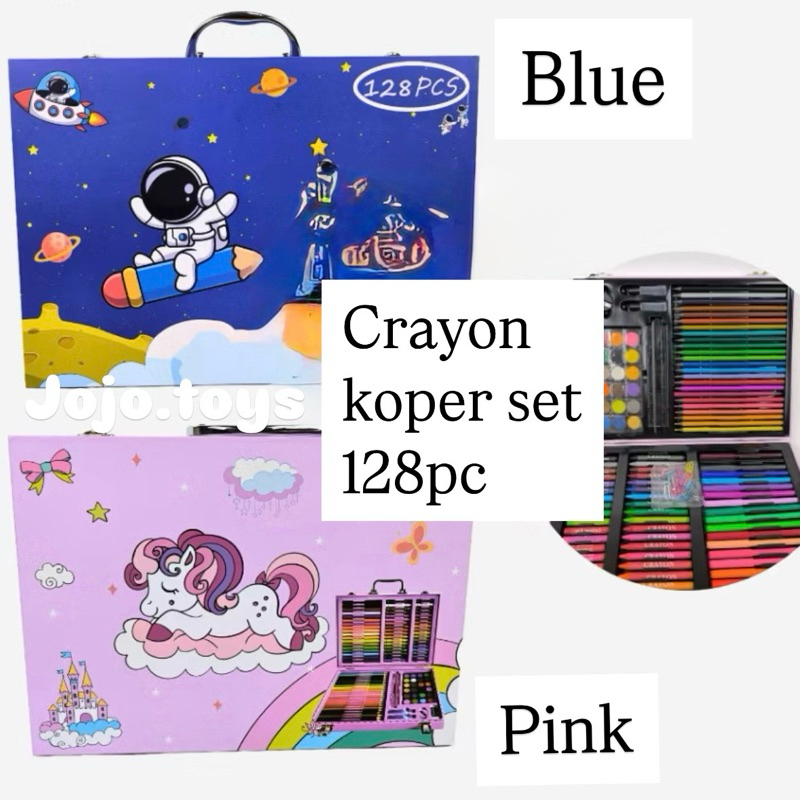 

Crayon Art Set 128pcs Koper Kayu Bahan Premium - Krayon pensil warna kuas stabilo