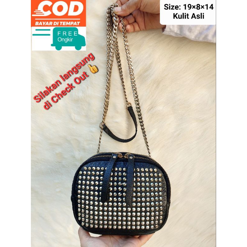Tas Selempang Wanita Sling Bag Tali Rantai Mini Kulas