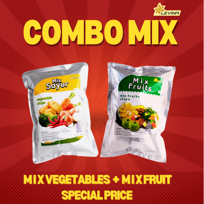 

Keripik Levina Combo MIX Vegetables + MIX Fruit