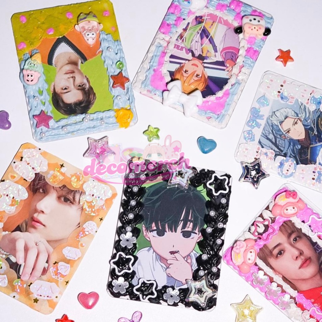 Toploader Deco Photocard/Wadah Photocard/PC Holder Cream & Sticker (Handmade)