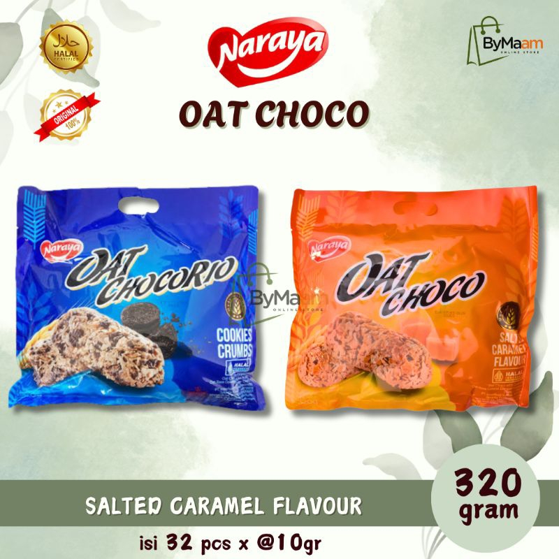 

Naraya OAT CHOCO Bag isi 32pcs x 10gr rasa Salted Caramel, Choco Crumbs 320gr