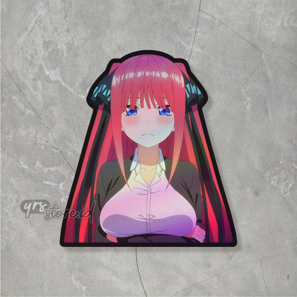

Sticker Anime Hologram Nino Nakano Ukuran +- 7x6,4 cm sticker Max Decal Anti air hologram
