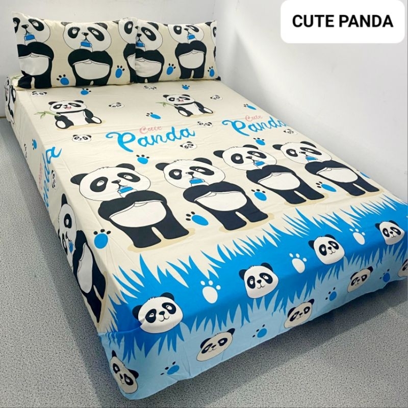 BISA SPREI CUTE PANDA KARAKTER DEKORASI KAMAR ANAK LUCU MINIMALIS MURAH SEPREI 100X200 SPRAI 160X200