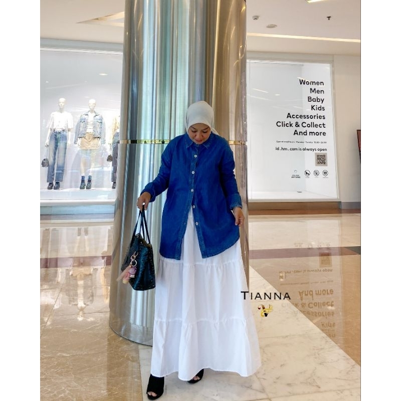 SetRok Kemeja Jeans Rok Katun Tianna Irwinov