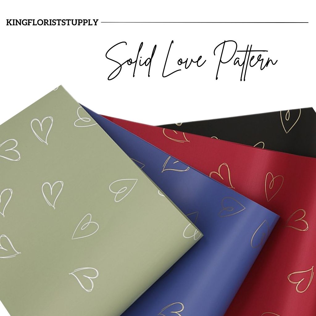 

Kertas Pembungkus Motif Love Pattern Wrapping Paper Flower Bouquet Kertas kado Motif hati solid