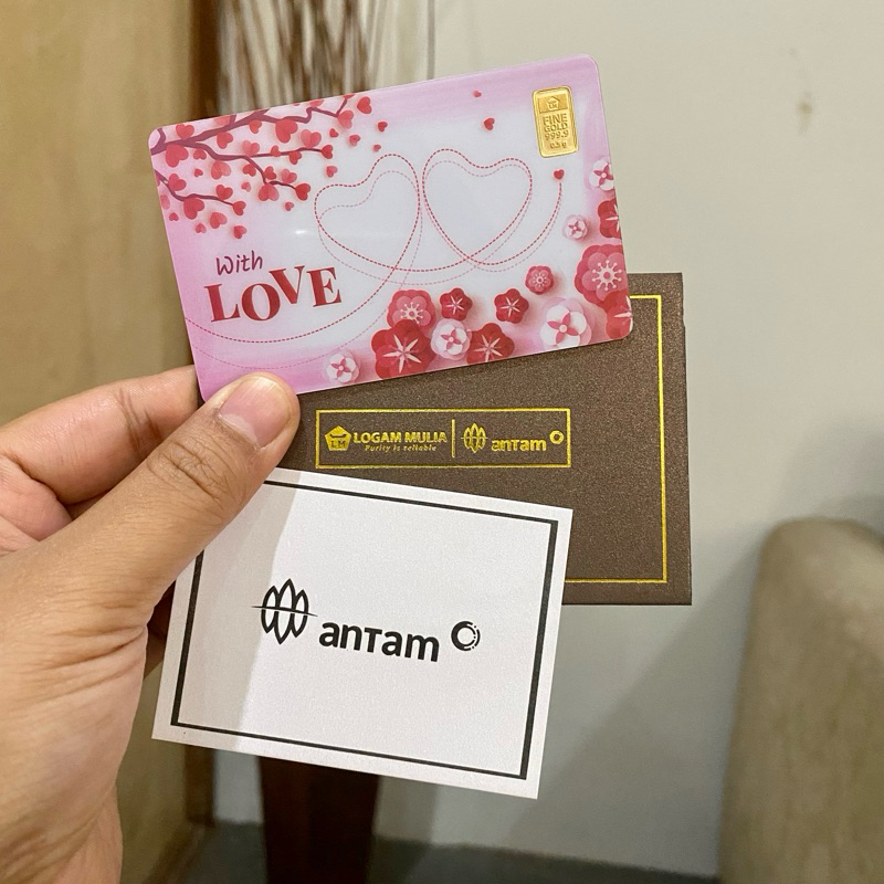 antam gift series WITH LOVE 0.5 gram plus amplop exclusive FREE BOX ANTAM EXCLUSIVE