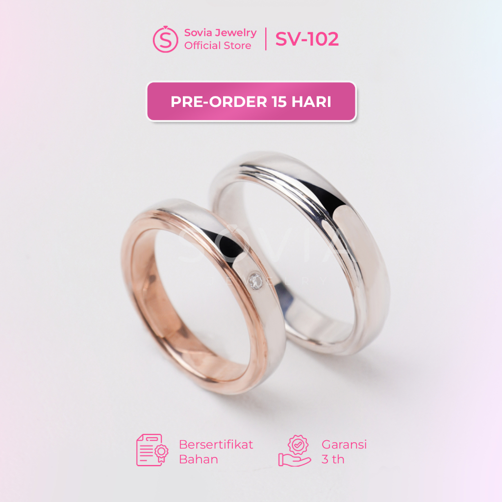 Sovia Jewelry Cincin Lamaran Nikah Cincin Kawin Couple Desain SV-102