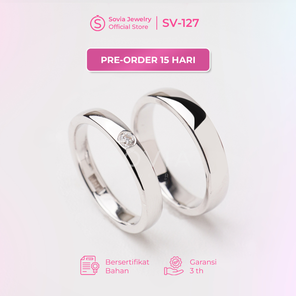 Sovia Jewelry Cincin Kawin Couple Perak Silver Desain Custom SV-127