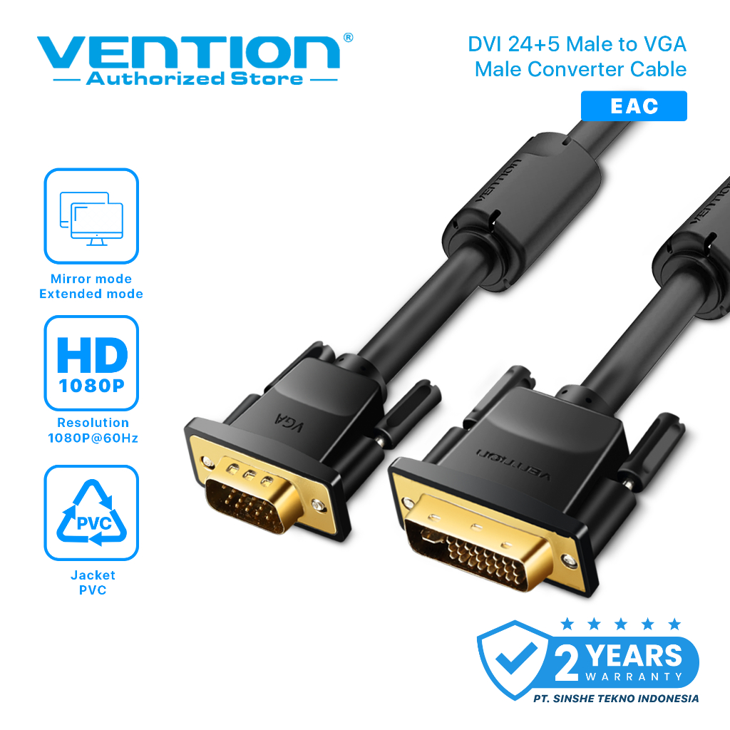 Vention Kabel Converter DVI to VGA Gold Plated