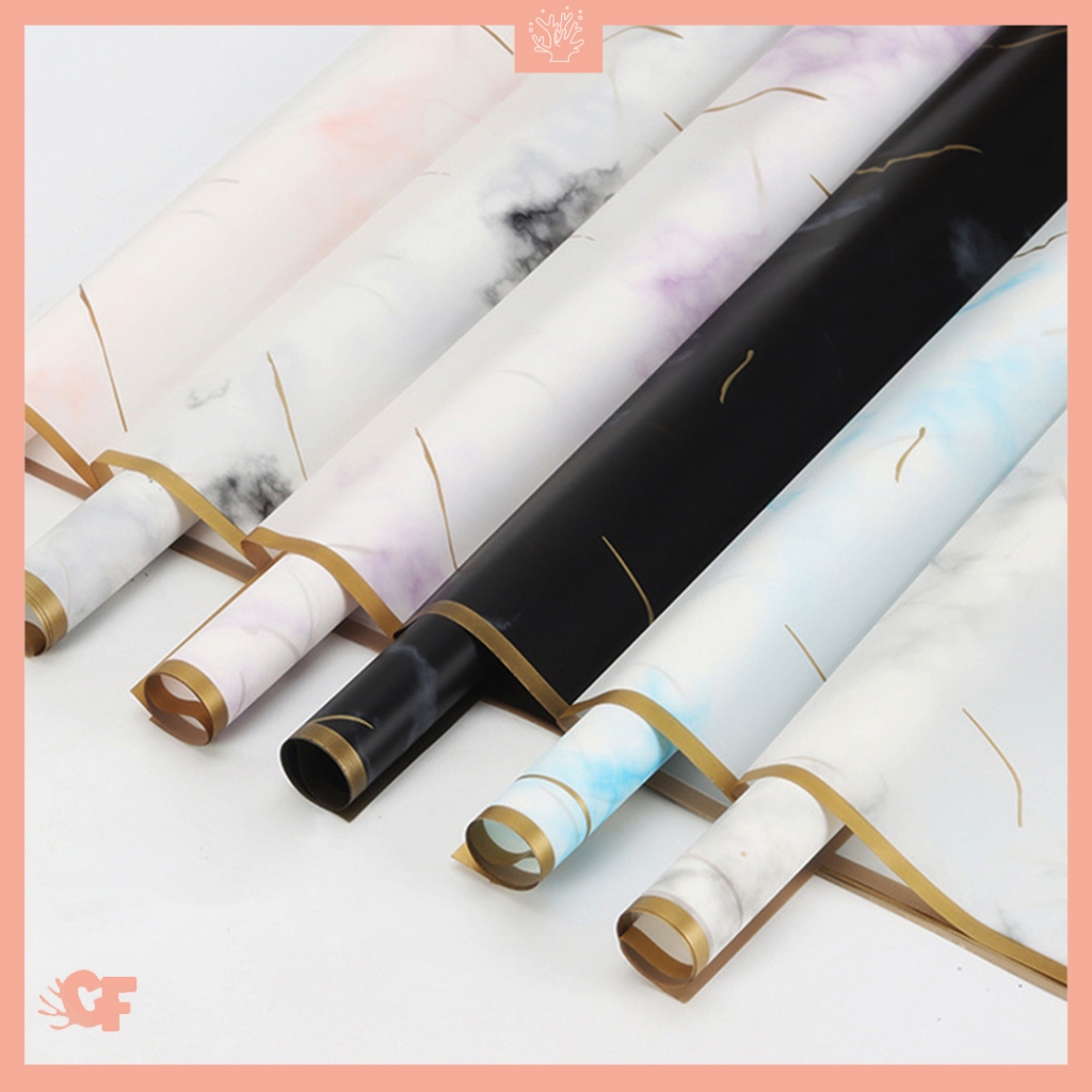 

20 LEMBAR Kertas Buket Bunga Motif Cloud Awan List Gold Buket Bunga Flower Wrapping Cellophane KB6048