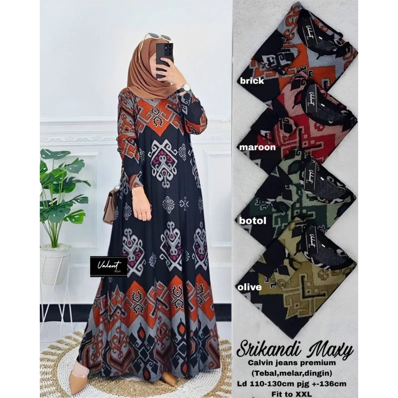 Ruma Maxy Oskar Gamis Calvin Jeans Maxy Adem Melar Tebal Nyaman Dipakai Ld 110 140 Original Arsila S