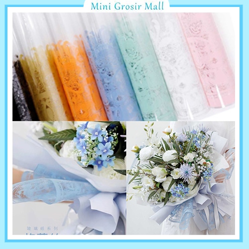 

20 Lembar Kertas buket transparant motif bunga paper flowers wrapping KB6129