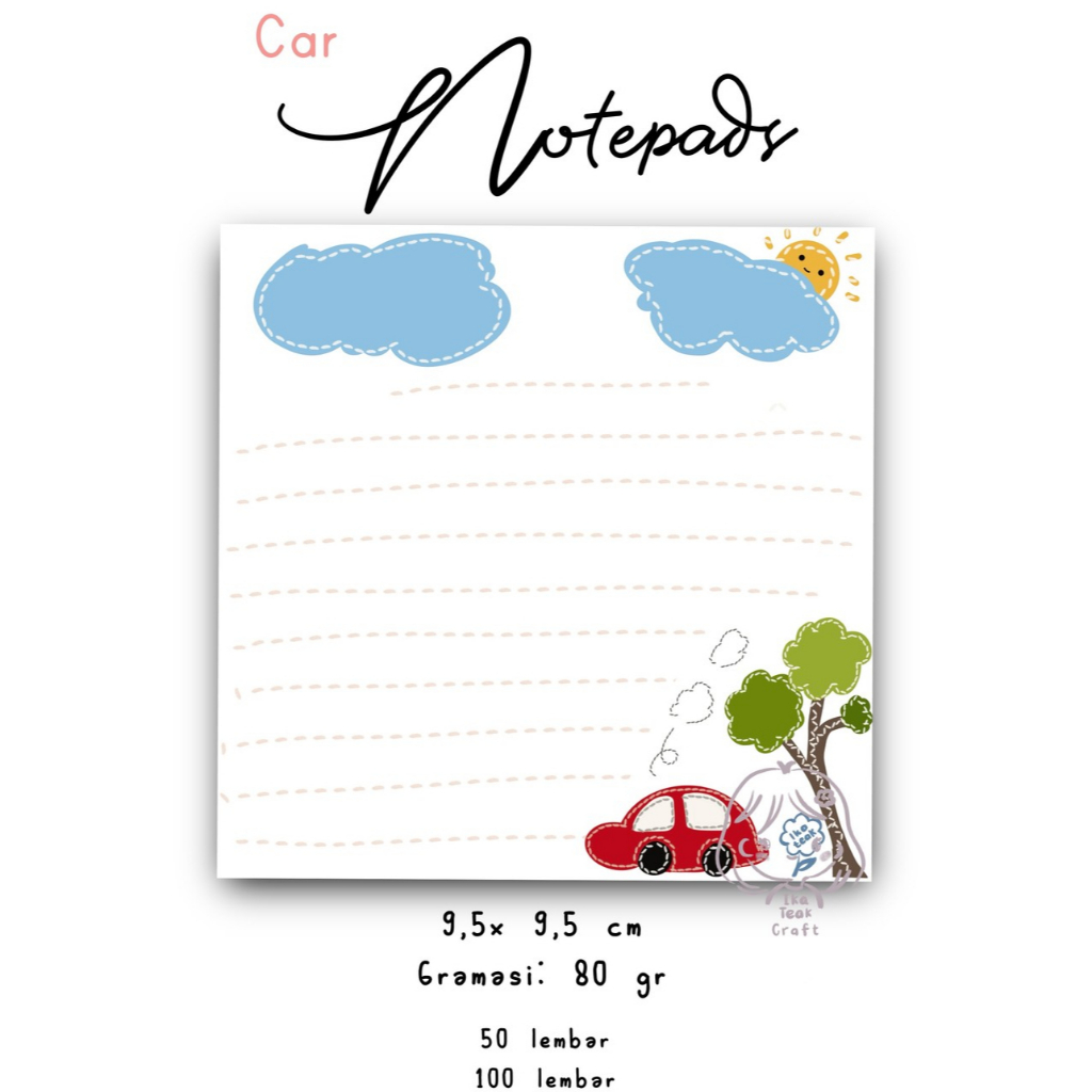 

Notepads / memopads / notes kecil Car