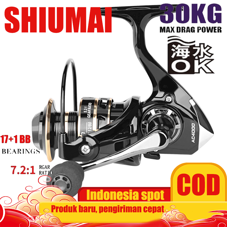 SHIUMAI Reel Pancing Metal DEUKIO AC 2000 AC3000 AC4000 AC5000 AC6000 AC7000 Spinning Reel Murah