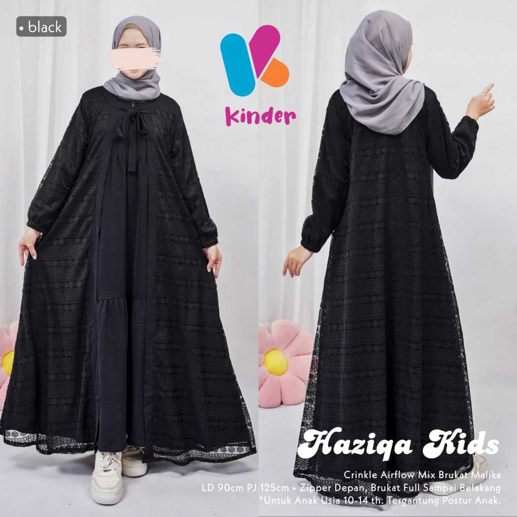GAMIS MUSLIM LEBARAN REMAJA PEREMPUAN PREMIUM || GAMIS REMAJA PEREMPUAN MOTIF BUNGA BUNGA | HAZIQA D