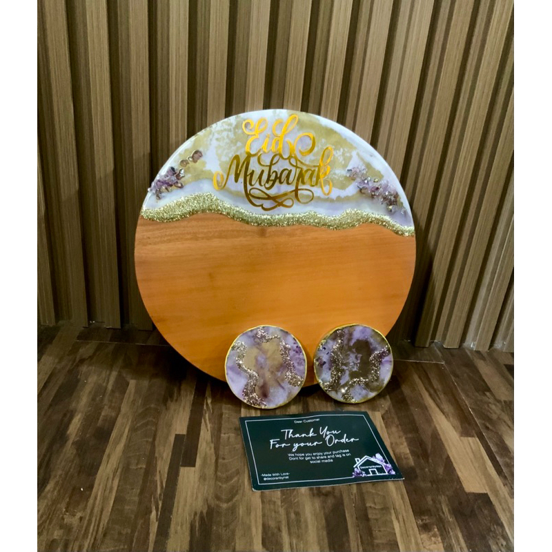 Nampan Hias Resin Art & Coaster