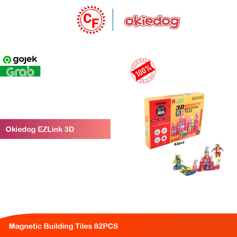 Okiedog STEM EZLink 3D Magnetic Building Tiles 82PCS