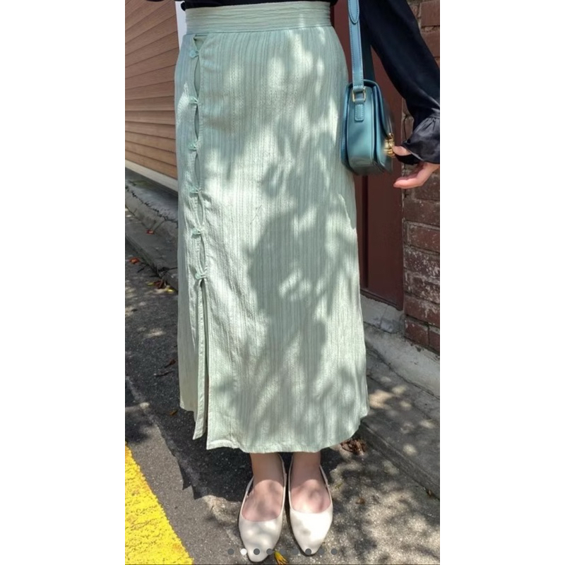 PRELOVED Ninette - Crinkle Buttoned Skirt