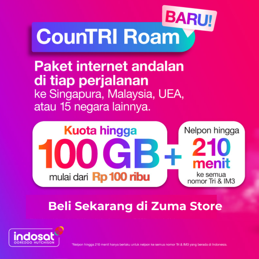 CounTRI Roam Paket Internet Roaming Tri Untuk Bisnis Kerja Liburan Panjang  Masa Aktif Panjang sampa