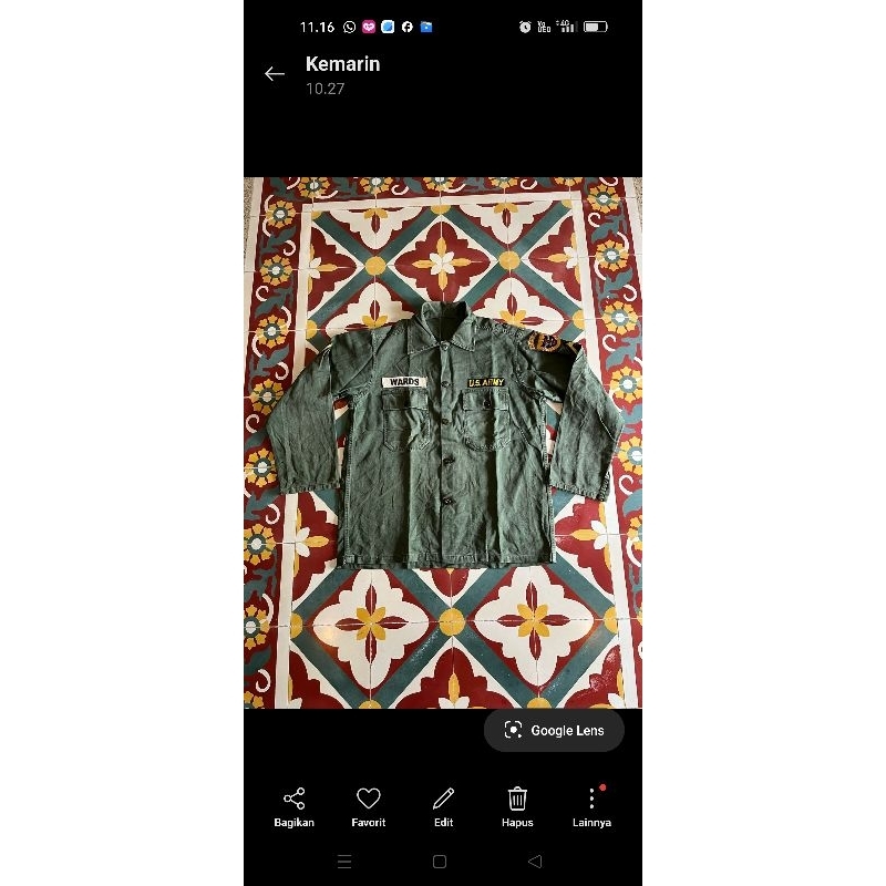 Kemeja US Army OG-107 Type 1