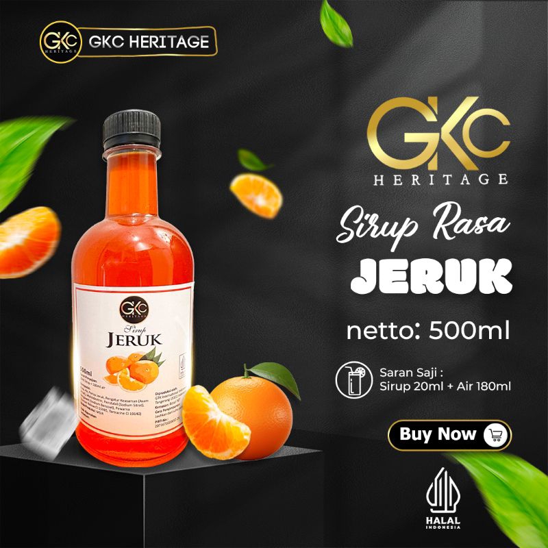 

GKC Heritage Sirup Bali - Sirup Cair Konsentrat Minuman Jeruk - HALAL - 500ml - Orange Syrup Botol