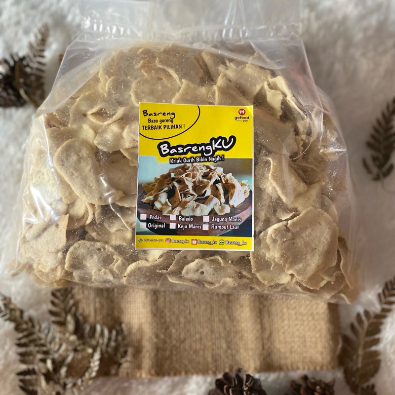 

Basreng Kemasan 1 Kg Plastik kriuk gurih ring tipis