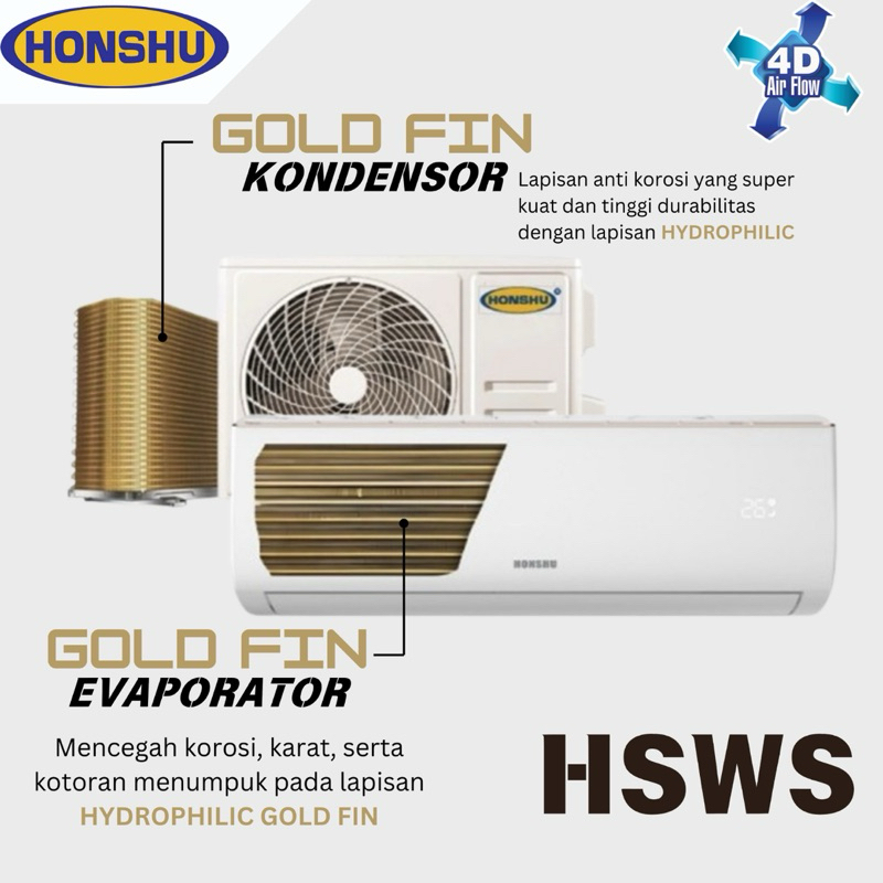 AC HONSHU 1 PK HSWS09DS 4 WAY SWING