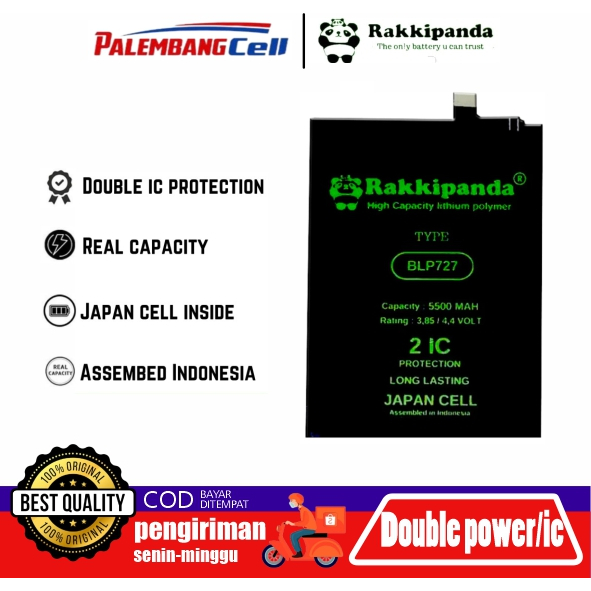 Baterai RakkiPanda BLP727 for Oppo A9 2020 / A5 2020 | Double Power + Double IC | Original & Tahan L