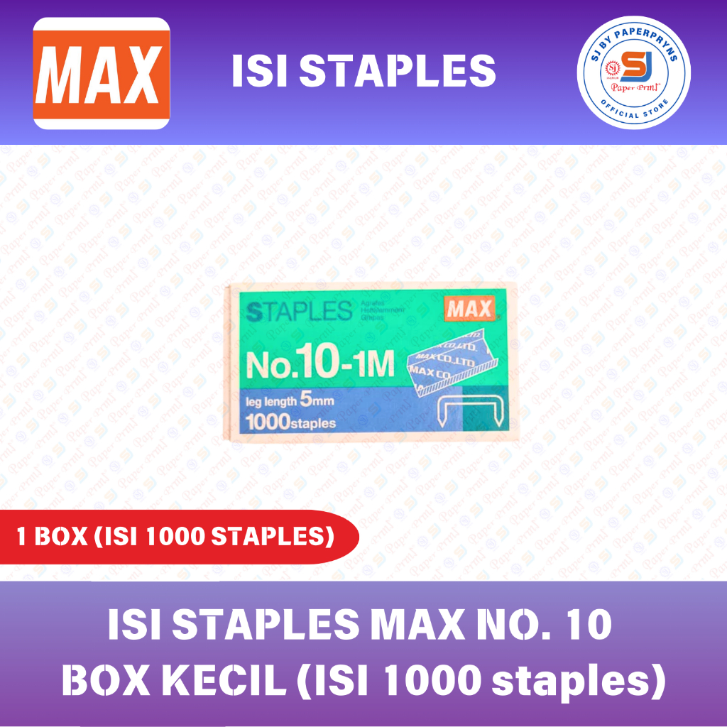 

ISI STAPLES MAX NO. 10 (1 BOX ISI 1000 Staples)
