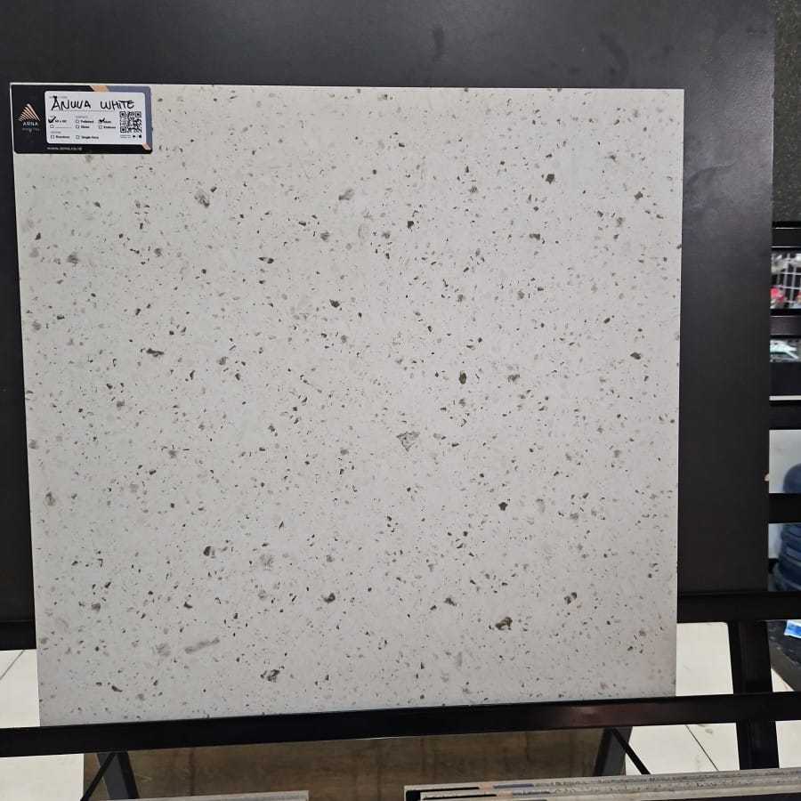 GRANIT LANTAI PUTIH CORAK PERMUKAAN DATAR KASAR UKURAN 60X60 | ARNA ANUVA WHITE 60X60