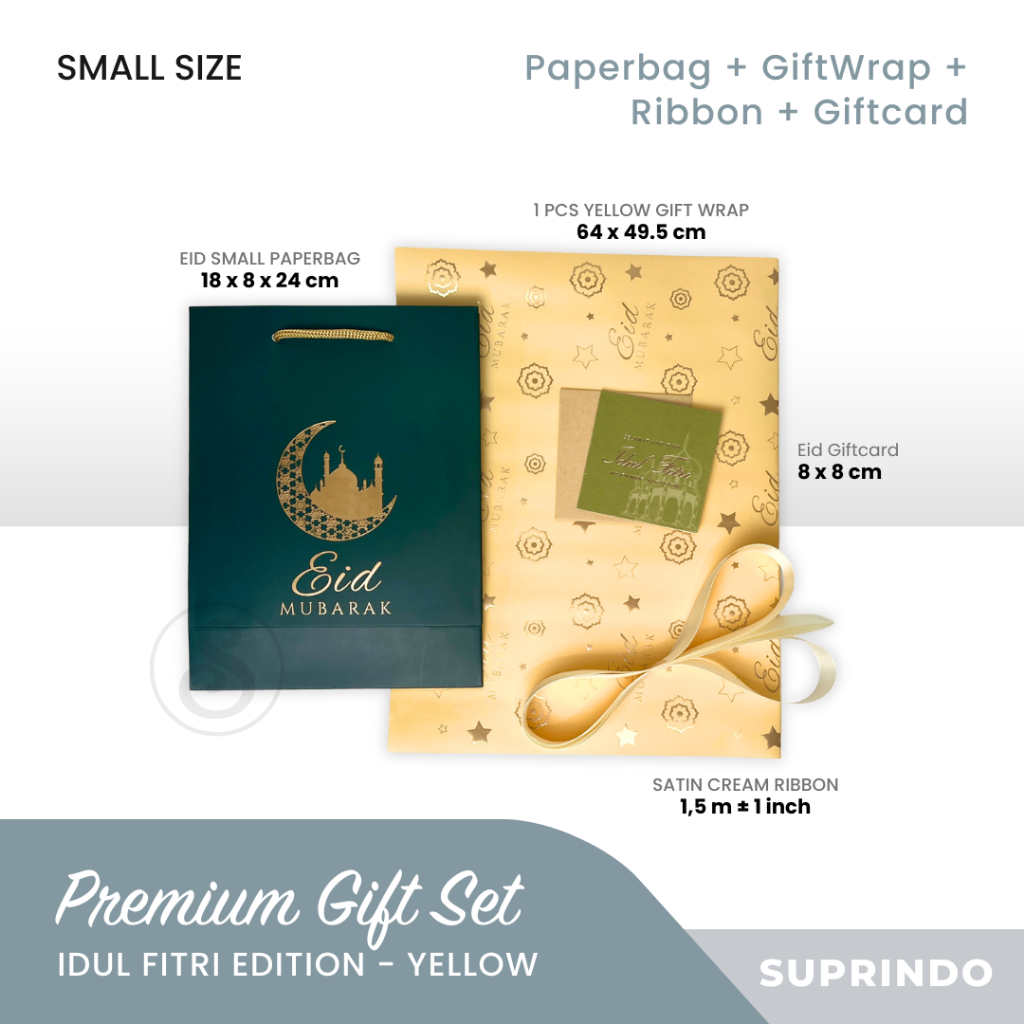 

GIFT SET IDUL FITRI PAPER BAG + KERTAS KADO + PITA + KARTU UCAPAN